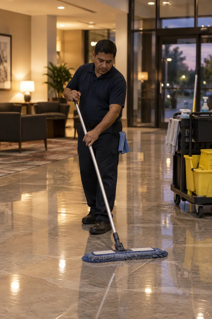 Cleaning crew at work (illustrative photo)