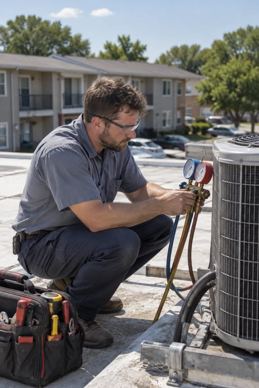 HVAC crew at work (illustrative photo)